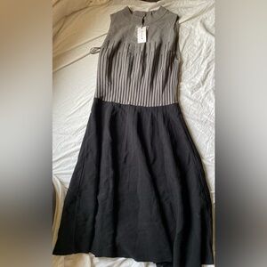 Milly Strapless Black and Gray Dress